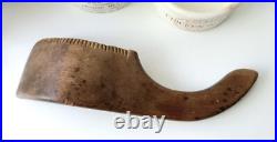 Early Victorian sycamore wood butter curler, rare early 19th century dairy tool