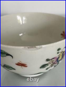 Early Worcester Hibiscus Honeysuckle Pattern Tea Bowl Saucer c1758 Antique Rare