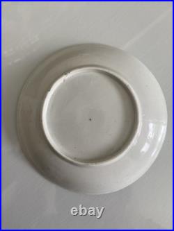 Early Worcester Hibiscus Honeysuckle Pattern Tea Bowl Saucer c1758 Antique Rare