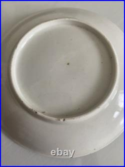 Early Worcester Hibiscus Honeysuckle Pattern Tea Bowl Saucer c1758 Antique Rare