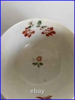 Early Worcester Hibiscus Pattern Tea Bowl & Saucer c1758 Antique Georgian Rare