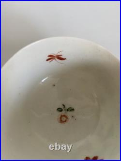 Early Worcester Hibiscus Pattern Tea Bowl & Saucer c1758 Antique Georgian Rare