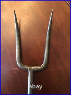 Early Wrought Decorated PA Brass/Iron Fork/Spatula With Heart -RARE