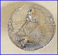 Ex Rare Antique Armand Bargas silver plated MONA LISA, ca, early 1900s