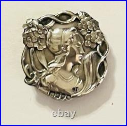 Ex rare Antique ART NOUVEAU LADY, Hallmarked By Robert Friedrich, Early 1900s