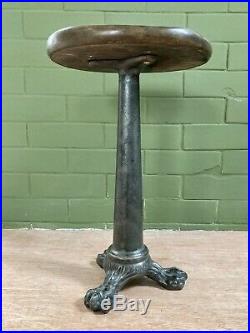 Exceptionally Rare Vintage Industrial Early Iron Singer Machinists Factory Stool