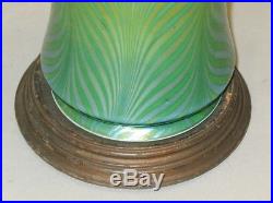 Extremely Rare & Early Green Art Glass Lamp c. 1910 Antique American vase