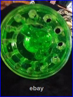Extremely Rare Large Green Uranium Glass Cambridge Melon Boy Depression 1920/30s