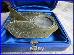 Extremely Rare Late 18th Early 19th Century Travelling Pocket Sundial Brass