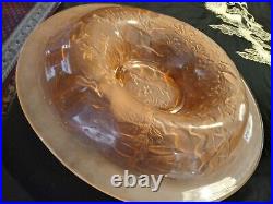 Extremely Rare Pink Frosted/Clear Lady Buffalo Indian Cambridge Float Bowl 20/30