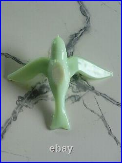 Extremely Rare Westmoreland Glass Jadeite Bird In Flight Antique Dove Figurine