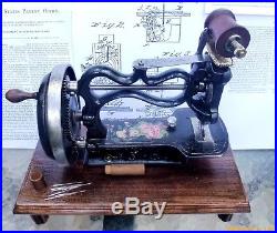Extremely Rare, rated R/4 Early American Shaw Patent antique sewing machine, c1863
