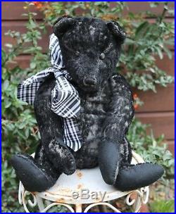 Extremely rare early black mohair teddy bear c1910