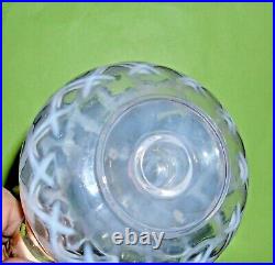 Fenton RARE Diamond Optic Opal Lamp Base Bottle Made for Edward Paul Co. 1940s
