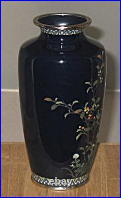 Fine Antique Early Inaba Signed Japanese Cloisonne Vase Rare Mark with Bird