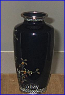 Fine Antique Early Inaba Signed Japanese Cloisonne Vase Rare Mark with Bird