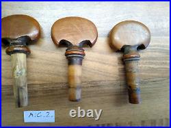 Five Fine & Rare Early 19th C. Antique Boxwood Cello Pegs. (A. C. 2) Five Fine & Rare Early 19th C. Antique Boxwood Cello Pegs. (A. C. 2)