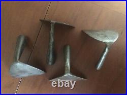 Four SIGNED Early PA Hand Wrought Iron Dough Scrapers-RARE