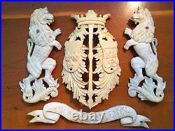 French Army Coat of Arms Montioye St Denis Early 19th Century Carved X RARE