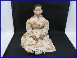 GREAT ANTIQUE VERY LARGE & EARLY GERMAN PAPIER MACHE DOLL RARE! Exposed Ears