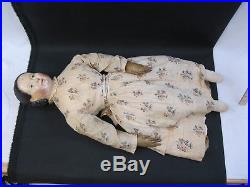 GREAT ANTIQUE VERY LARGE & EARLY GERMAN PAPIER MACHE DOLL RARE! Exposed Ears