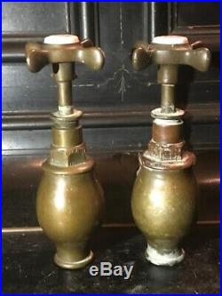 Globe Belfast Sink Taps Brass Bronze Early 19th Century Antique Bath Taps Rare