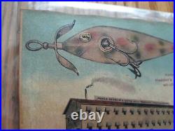HEDDON EARLY FACTORY POSTCARD 0 FISHING LURE ANTIQUE 1913 DOWAGIAC MICH RARE Old
