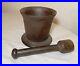 HUGE_rare_antique_early_19th_century_handmade_solid_cast_iron_mortar_and_pestle_01_xwio