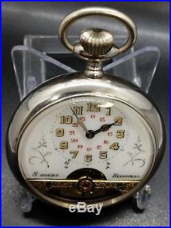 Hebdomas RARE 24 Hour! Military Time Antique Early 8 Days Pocket Watch (Working)