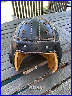 KILLER Early Old Antique 1930s VINTAGE 8 Spoke ALL Leather Football Helmet RARE