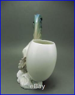 Large Early Karl Ens Volkstedt Porcelain Rooster Chicken Vase Rare C. 1900
