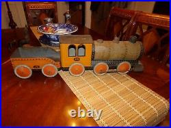 Large Rare Antique Early Railroad Train Engine And Tender Henry Katz