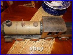Large Rare Antique Early Railroad Train Engine And Tender Henry Katz