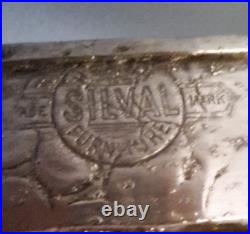 Large Rare Arts & Crafts'silval' Hammered Pewter Wall Mirror, Original Plate
