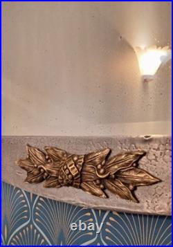 Large Rare Arts & Crafts'silval' Hammered Pewter Wall Mirror, Original Plate