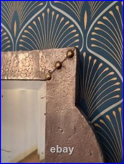 Large Rare Arts & Crafts'silval' Hammered Pewter Wall Mirror, Original Plate