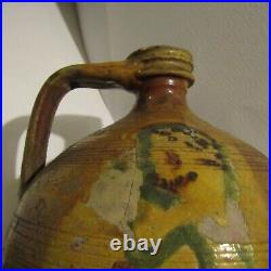 Large rare antique slipware early stoneware pottery 16th 17th century jug