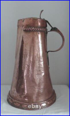 Late 1700's to Early 1800's Rare Bohemian Copper Master Stein Very Large