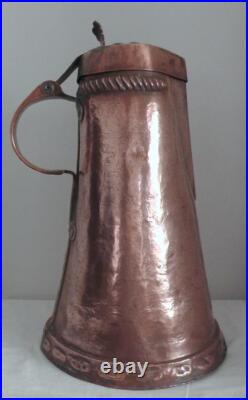 Late 1700's to Early 1800's Rare Bohemian Copper Master Stein Very Large