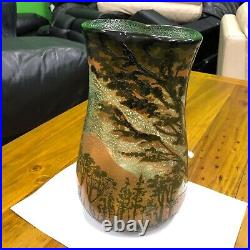Lionel Pearce Rare Etched Antique Collectible Glass Vase Vintage c. 1900s