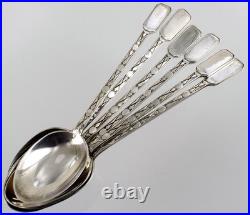 Mappin & Webb 6 Solid Silver Spoons HM1918 Rare Modernist Design Cased 55g