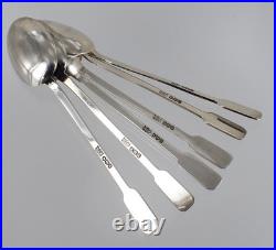 Mappin & Webb 6 Solid Silver Spoons HM1918 Rare Modernist Design Cased 55g