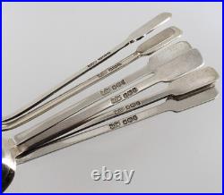 Mappin & Webb 6 Solid Silver Spoons HM1918 Rare Modernist Design Cased 55g