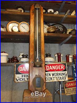 Mercury Column Vacuum Gauge Rare GIANT Steampunk Early Industrial Antique