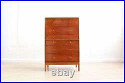 Mid Century Tall Stag Six Chest of Drawers Teak, Rare Early John and Sylvia Reid