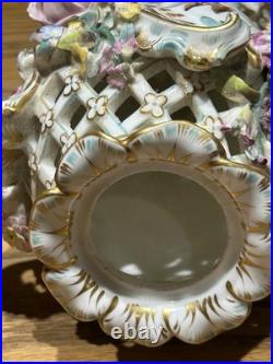 Minton Flower Encrusted Porcelain Vases c1830 Hand Painted & Gilt, Rare Pair