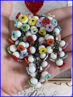 Miriam Haskell brooch Flowers Vintage Antique Early 1940s Multi Color Very Rare