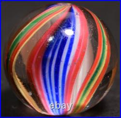 Naked Capped Ribbon Core Early German Handmade Antique Marble Rare 17.9mm 11/16