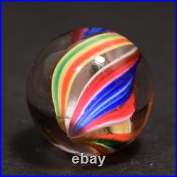 Naked Capped Ribbon Core Early German Handmade Antique Marble Rare 17.9mm 11/16