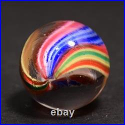 Naked Capped Ribbon Core Early German Handmade Antique Marble Rare 17.9mm 11/16